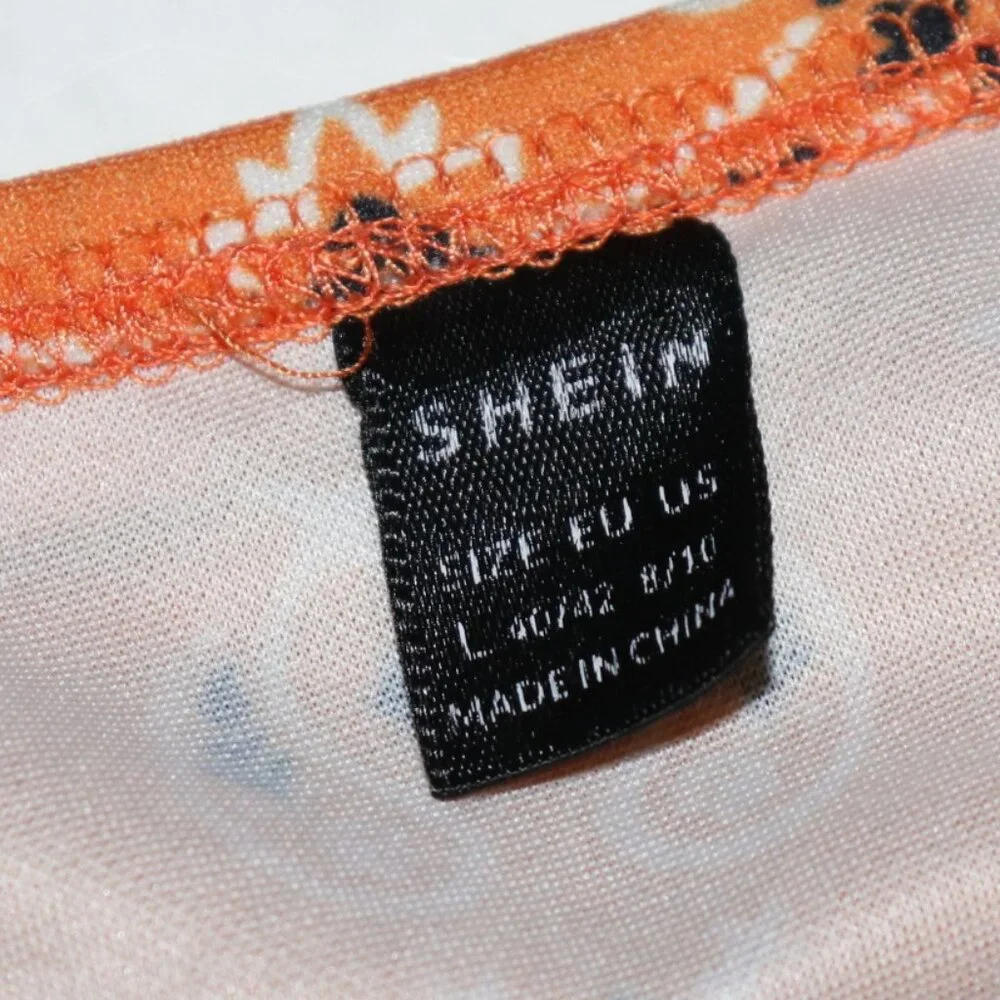 🧡✨ SHEIN BAE Paisley Mini Skirt · Size Large · Self-Tie · Side Slit